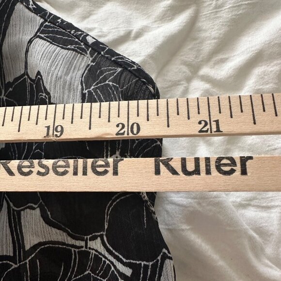 Tommy Hilfiger Womens Black White Dark Floral Lined Tank Blouse XL Fairy Whimsy - Picture 7 of 8